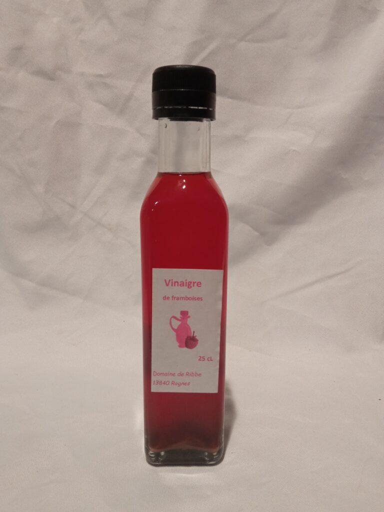 bouteille de Vinaigre de framboises - production Domaine de Ribbe